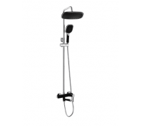 Душевая система Grand на три потребителя (с изливом) Chrome/Black Qtap, 33506