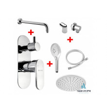 Душевой гарнитур Aqua Rodos IMPERIAL набор для душа 2 (7 в 1) (AF-L3B073CP+J06+AP-RB007CP+AQUA+004СP+005CP+IM-FO3)