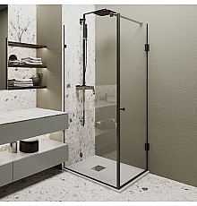 Душова кабіна EDEM 1100x800 мм Black без піддону ручка кноб (WK/1/110x80/TRPO/W082)