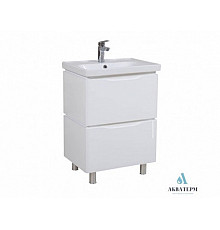 Тумба Aqua Rodos “Венеция” напольная 60см, (белый цвет), с умывальником “Frame”, 7091