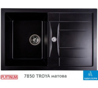 Гранитная кухонная мойка Platinum 7850 TROYA матовая Черная
