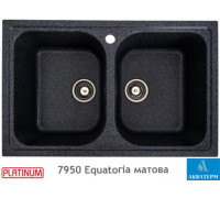 Гранитная кухонная мойка с двумя чашами Platinum 7950 Equatoria глянец Графит