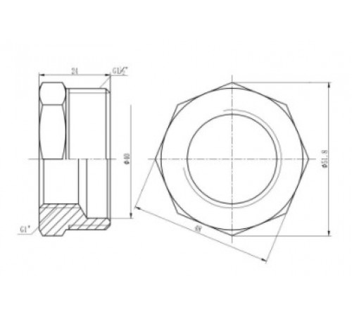 Футорка SD Forte 1''1/2х1'' НВ SF3744025