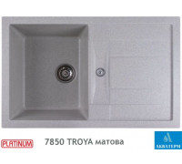 Гранитная кухонная мойка Platinum 7850 TROYA матовая Топаз