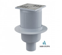 Трап сливной прямой с металлической решеткой AlcaPlast 105×105/50, арт. APV32