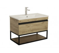 Тумба Aqua Rodos Loft-Iron (севилья) 85 см с умывальником Arte (консольная), 12292