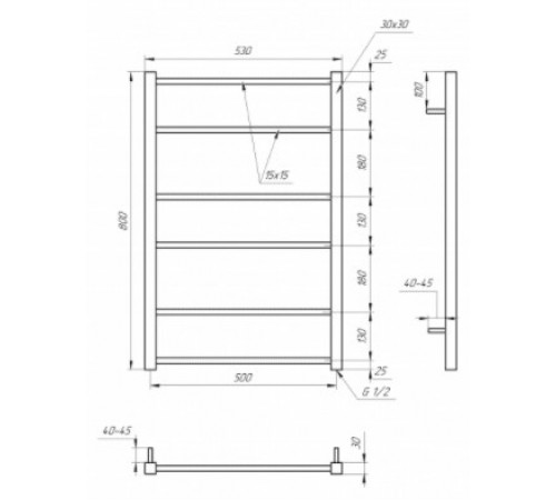 Полотенцесушитель Genesis Aqua Тristar square 800x530 Полотенцесушитель Genesis Aqua Тristar square 800x530