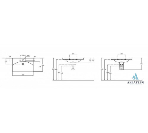 Раковина Aqua Rodos "Ideal Standard Daylight" 80см (1000000003269) Раковина Aqua Rodos "Ideal Standard Daylight" 80см (1000000003269)
