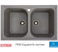 Гранитная кухонная мойка с двумя чашами Platinum 7950 Equatoria глянец Серый