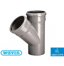 Тройник внутренней канализации ПВХ Wavin 110*110/45°