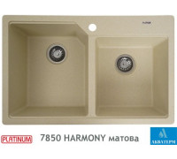 Гранитная кухонная мойка Platinum 7850 HARMONY матовая Песок