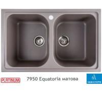 Гранитная кухонная мойка с двумя чашами Platinum 7950 Equatoria матовая Дюна