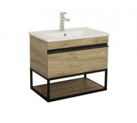 Тумба Aqua Rodos Loft-Iron (севилья) 65 см с умывальником Arte (консольная), 12290