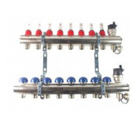 Коллектор распределительный FIV EMMETI EASY 1"х3/4 8 контуров с расходомером и термоклапаном (6187R008)