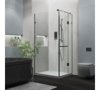 Душова кабіна EDEM 1100x1200 мм Black без піддону ручка рушникотримач (WK/3/110x120/TRPO/W050)
