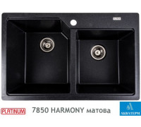 Гранитная кухонная мойка Platinum 7850 HARMONY матовый Карбон