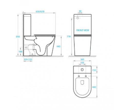 Унитаз-компакт Koller Pool ORION с сиденьем Soft Close (OR-0650-RC-C + OR-0650-RC-T)