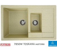 Гранитная кухонная мойка Platinum 7850W TOSKANA матовая Беж