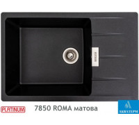 Гранитная кухонная мойка Platinum 7850 ROMA матовая Черный металлик