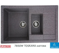 Гранитная кухонная мойка Platinum 7850W TOSKANA матовая Микс