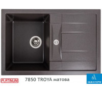 Гранитная кухонная мойка Platinum 7850 TROYA матовая Гренадин