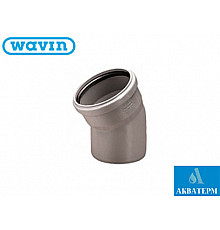 Коліно внутрішньої каналізації ПВХ Wavin 75/22°