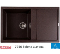 Гранитная кухонная мойка Platinum 7950 Selena матовая Шоколад