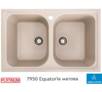 Гранітна кухонна мийка з двома чашами Platinum 7950 Equatoria глянець Сафарі