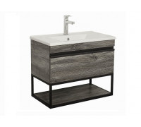 Тумба Aqua Rodos Loft-Iron (дуб морас) 85 см з умивальником Arte (консольна), 12296