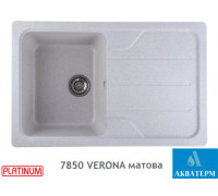Гранитная кухонная мойка Platinum 7850 VERONA матовая Топаз