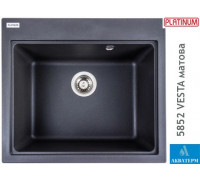 Гранитная кухонная мойка Platinum 5852 VESTA матовый Морион