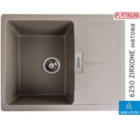 Гранитная кухонная мойка Platinum 6250 ZIRKONE матовый Титан