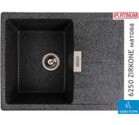 Гранитная кухонная мойка Platinum 6250 ZIRKONE матовый Графит