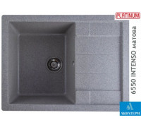 Гранитная кухонная мойка Platinum 6550 INTENSO матовая Серая