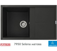 Гранитная кухонная мойка Platinum 7950 Selena матовая Черная