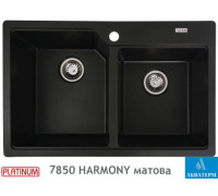 Гранітна кухонна мийка Platinum 7850 HARMONY матова Чорна