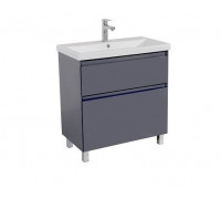 Тумба Aqua Rodos Элит (графит глянец) с умывальником Elite (напольная) 70 см, 11279