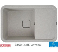 Гранитная кухонная мойка Platinum 7850 CUBE матовая Топаз