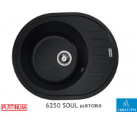 Гранитная кухонная мойка Platinum 6250 SOUL матовая Черная