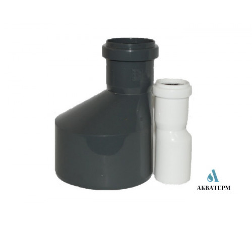 Редукция Ø50/32мм 180° прямая Fluger Plast для внутренней канализации Редукция Ø50/32мм 180° прямая Fluger Plast для внутренней канализации
