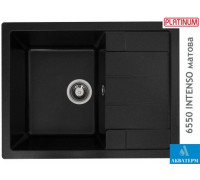 Гранитная кухонная мойка Platinum 6550 INTENSO матовая Черная Gold