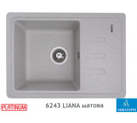 Гранитная кухонная мойка Platinum 6243 LIANA матовая Топаз