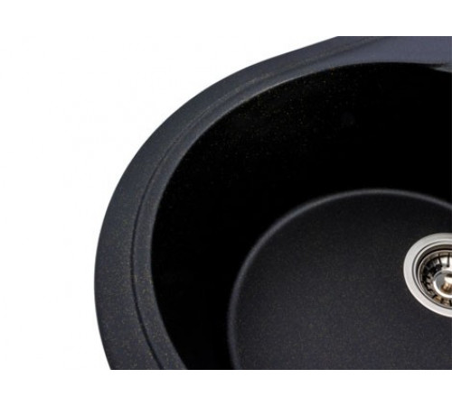 Гранитная кухонная мойка Platinum 5847 ONYX матовая Черная Gold