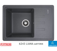 Гранитная кухонная мойка Platinum 6243 LIANA матовая Серый муссон