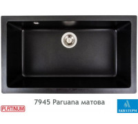 Гранитная кухонная мойка Platinum 7945 Paruana матовая Черная Gold