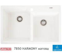 Гранітна кухонна мийка Platinum 7850 HARMONY матова Білосніжна