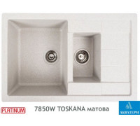 Гранитная кухонная мойка Platinum 7850W TOSKANA матовая Топаз