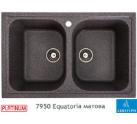 Гранитная кухонная мойка с двумя чашами Platinum 7950 Equatoria глянец Микс