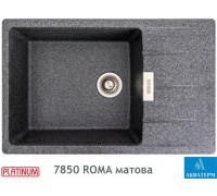 Гранитная кухонная мойка Platinum 7850 ROMA матовая Графит