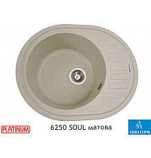 Гранитная кухонная мойка Platinum 6250 SOUL матовая Айвори